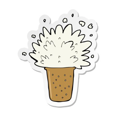 bir çizgi film köpüklü bira etiket