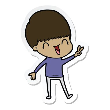 bir mutlu çizgi film çocuk etiket