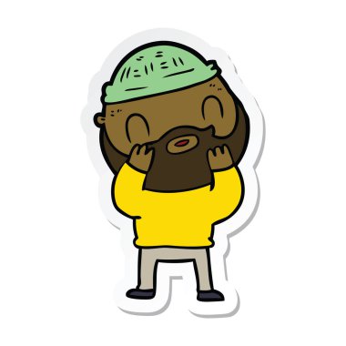 etiket bir karikatür sakallı adamın