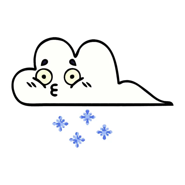 Comic book stijl cartoon sneeuw wolk — Stockvector