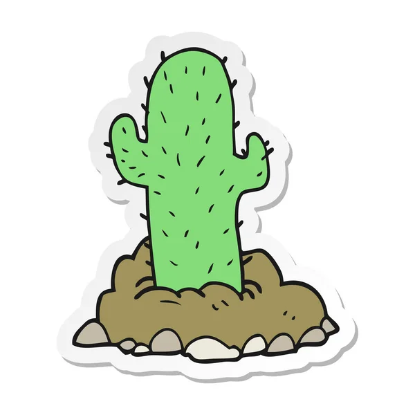 Pegatina de un cactus de dibujos animados — Vector de stock