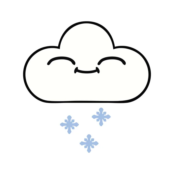 Linda nube de nieve de dibujos animados — Vector de stock