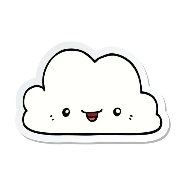 Autocollant d'un nuage de dessin animé mignon — Image vectorielle