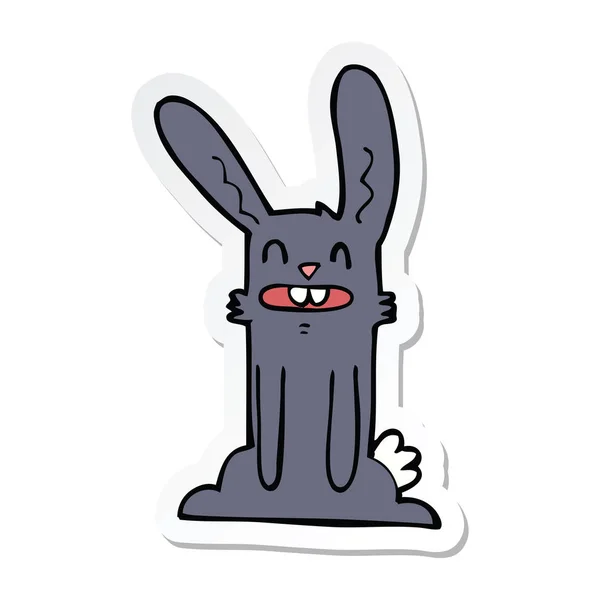 Adesivo di un coniglio cartone animato — Vettoriale Stock