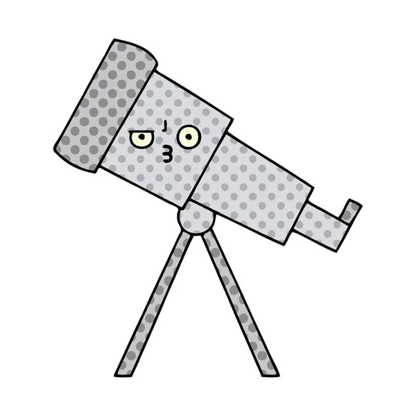 Comic book stijl cartoon telescoop — Stockvector