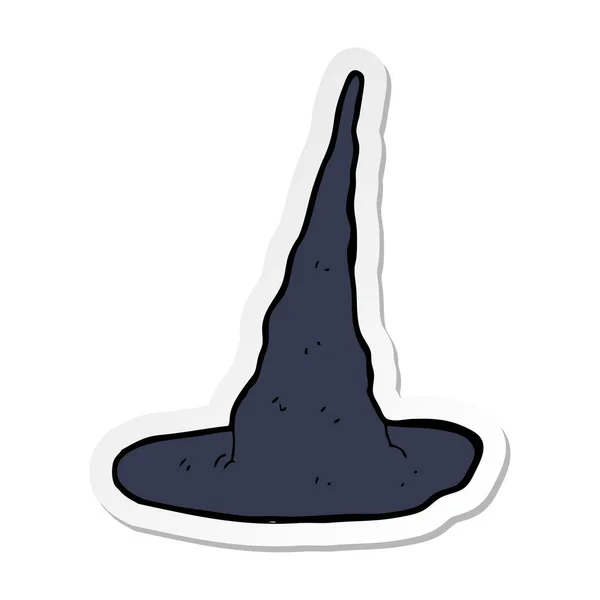 漫画不気味な魔女帽子のステッカー — ストックベクタ