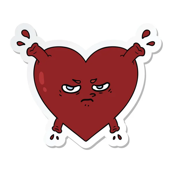Sticker of a cartoon heart — Stock Vector