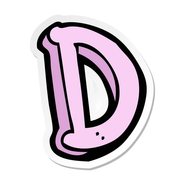 Nálepka kreslený písmeno D — Stockový vektor