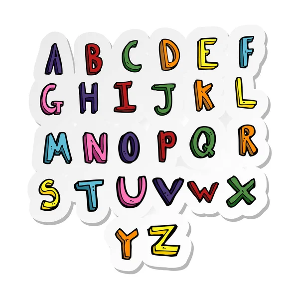 Autocollant Alphabet Dessin Animé — Image vectorielle