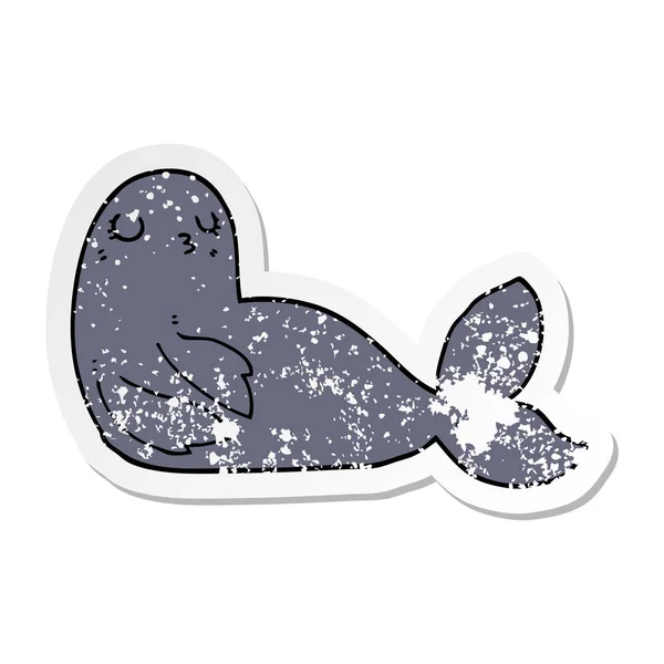 Distressed sticker of a cartoon seal — Stock Vector