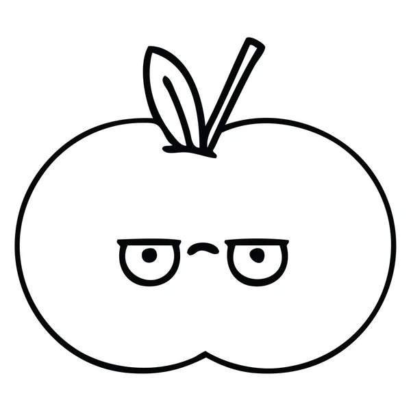สายวาดการ์ตูนแอปเปิ้ลแดง — ภาพเวกเตอร์สต็อก