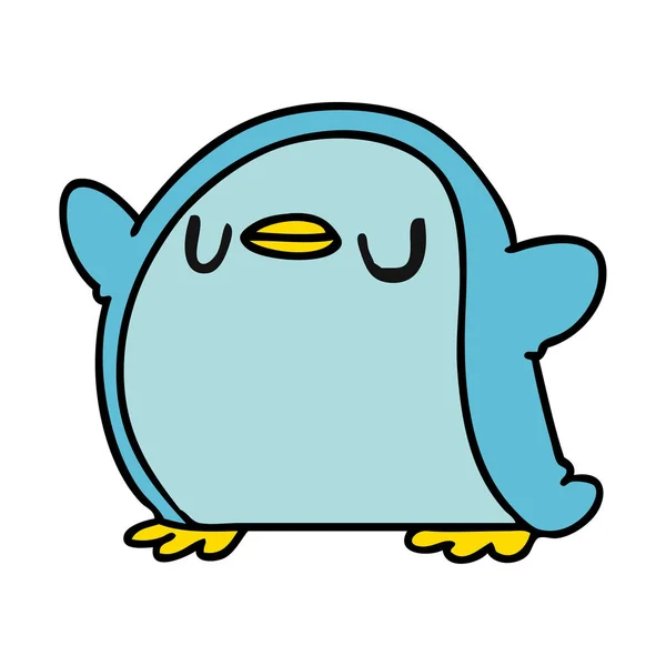 Karikatur kawaii eines niedlichen Pinguins — Stockvektor