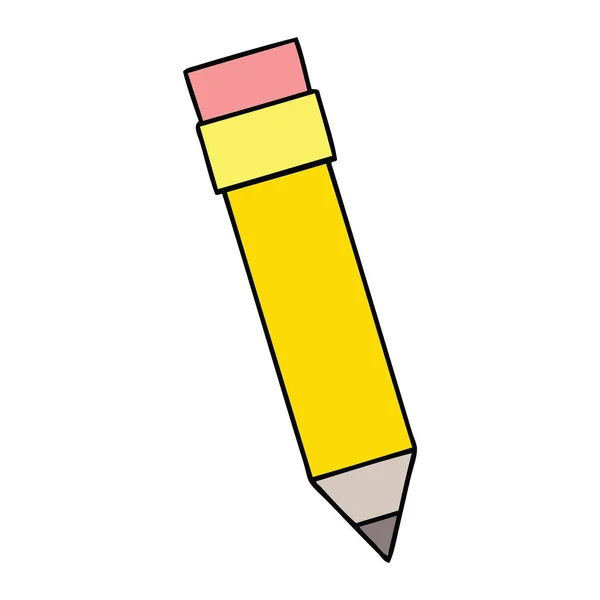 Quirky hand drawn cartoon pencil — Stock Vector