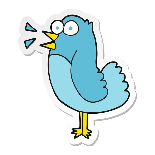 Sticker van een vogel cartoon — Stockvector