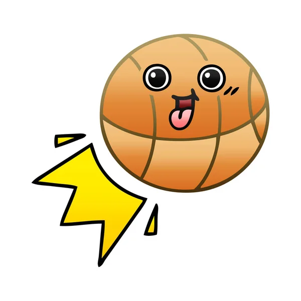 バスケット ボールのグラデーション シェーディング漫画 — ストックベクタ