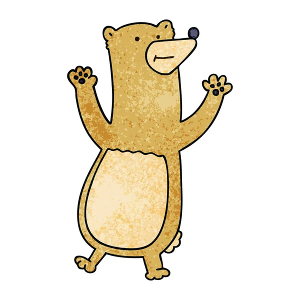 Нарисованный Вручную Причудливый Мультяшный Медведь — стоковый вектор