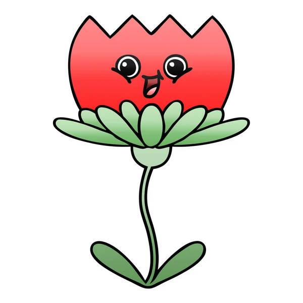 Gradient schattierte Cartoon-Blume — Stockvektor