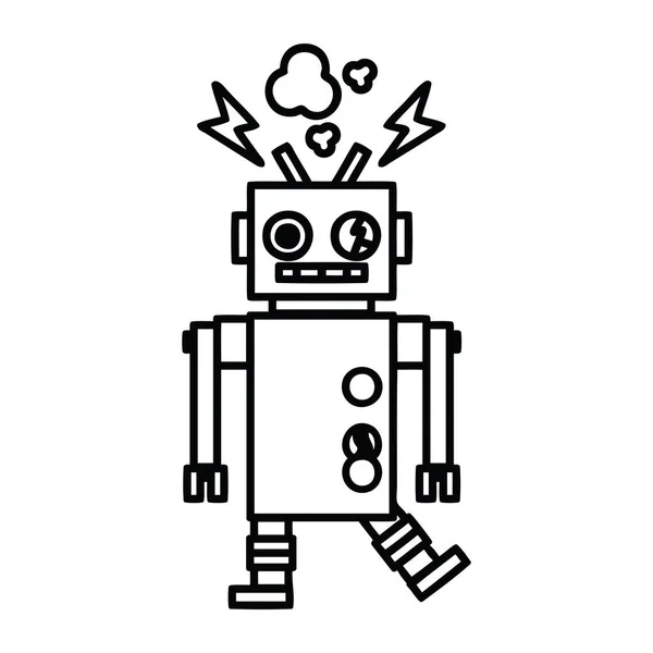 Dåligt fungerande robot-ikonen — Stock vektor