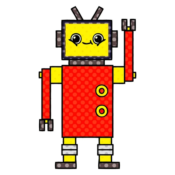 Robot de dibujos animados estilo cómic — Archivo Imágenes Vectoriales