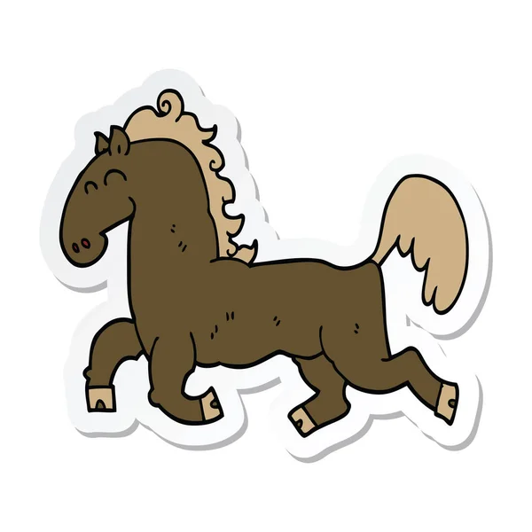 Sticker of a cartoon stallion — Stock Vector