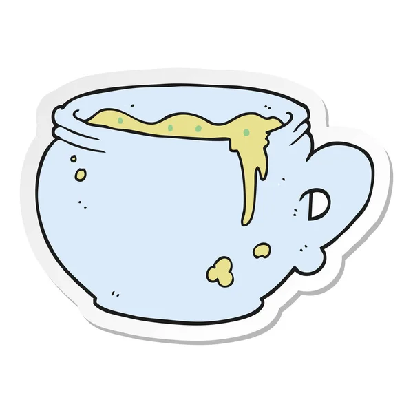 卡通杯汤的贴纸 — 图库矢量图片