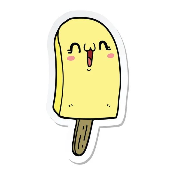 アイスキャンディーを冷凍漫画のステッカー — ストックベクタ