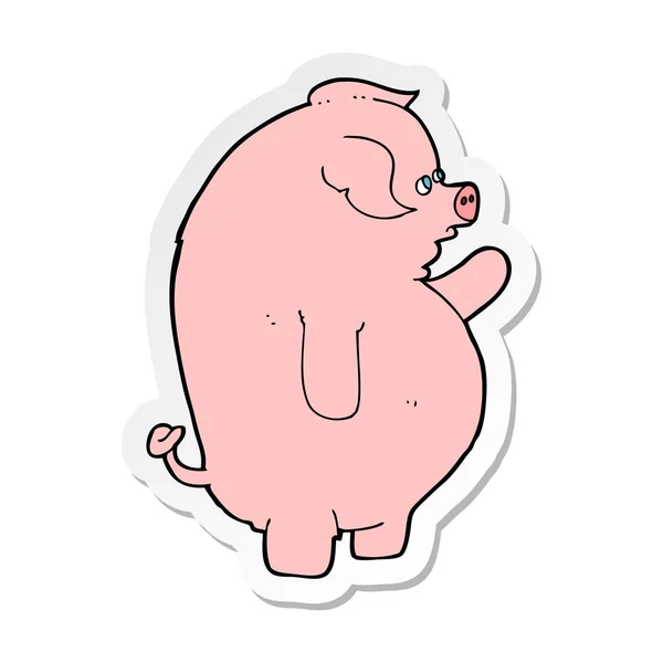Autocollant Cochon Gras Dessin Animé — Image vectorielle