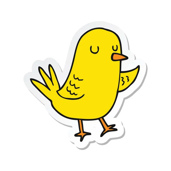 Bir karikatür kuş Sticker — Stok Vektör