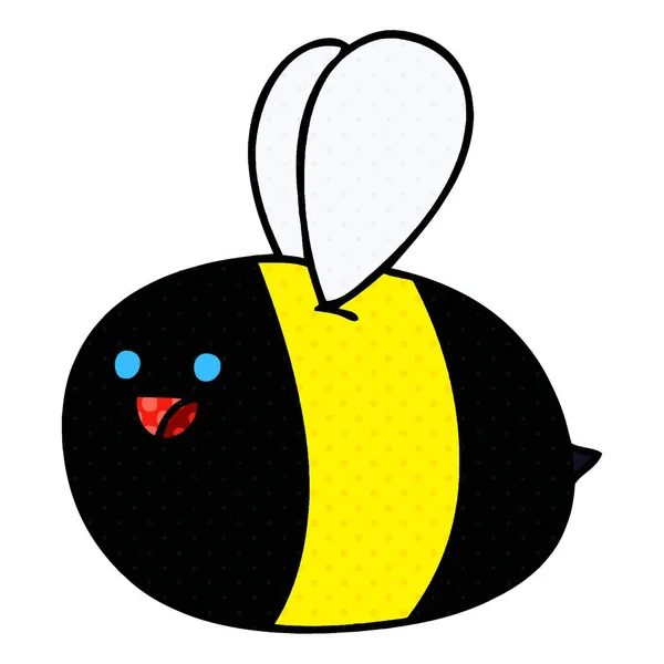 Ιδιόμορφη κόμικ στυλ καρτούν μέλισσα — Διανυσματικό Αρχείο