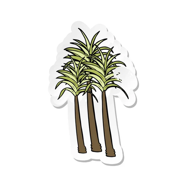 Adesivo angustiado retro de uma palmeira dos desenhos animados —  Vetores de Stock