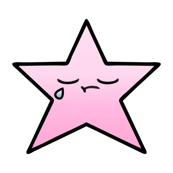 Desenho Animado Sombreado Gradiente Peixe Estrela —  Vetores de Stock