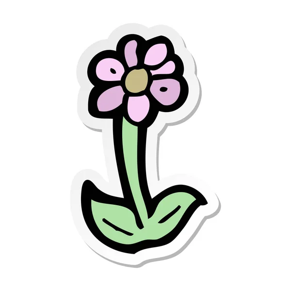 Sticker of a cartoon flower symbol — Stock Vector