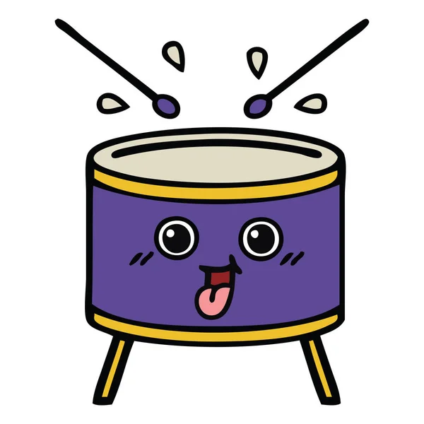 Lindo tambor de dibujos animados — Vector de stock