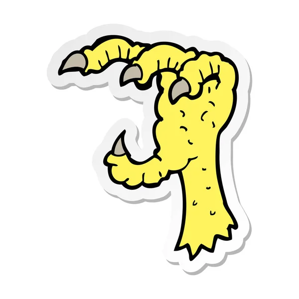 Sticker van een cartoon eagle claw — Stockvector