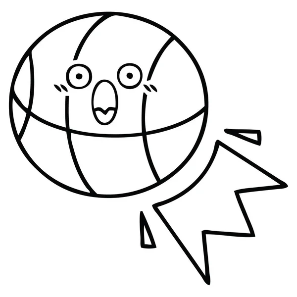 Dessin de ligne dessin animé basket — Image vectorielle
