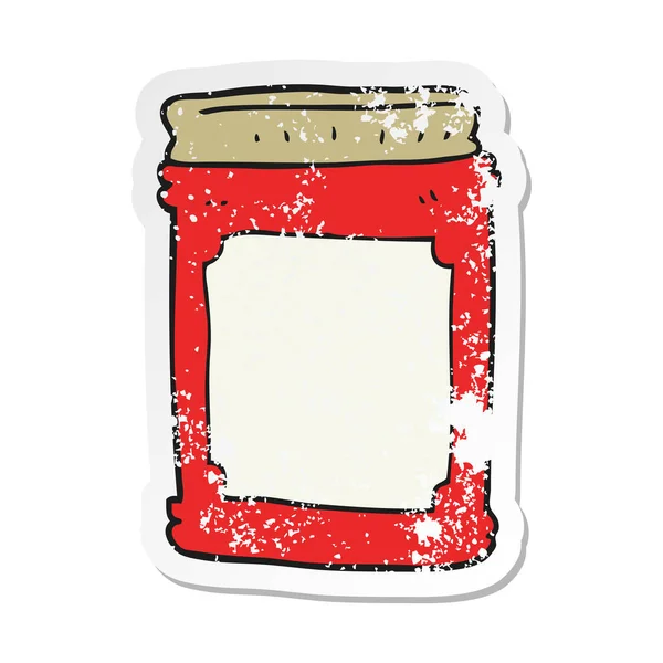 Retro sıkıntılı etiket, bir çizgi film reçel kavanozu