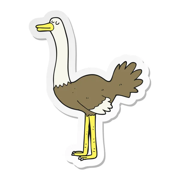 Sticker of a cartoon ostrich — Stock Vector