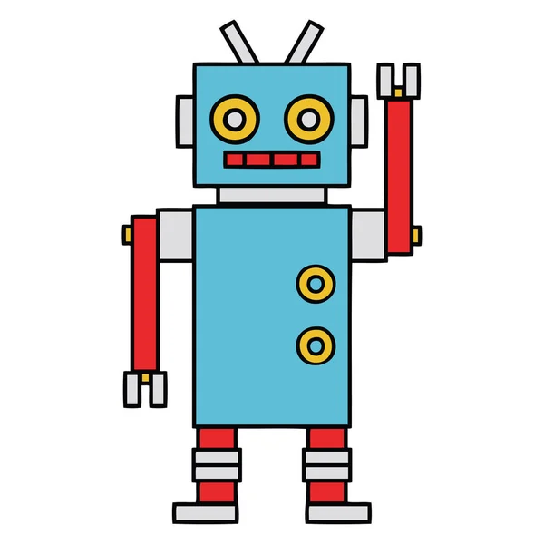 Sevimli çizgi dans eden robot — Stok Vektör
