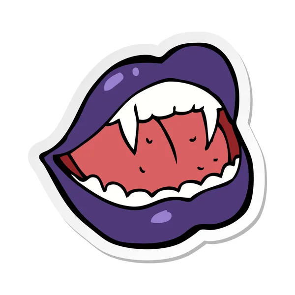 Sticker van een cartoon vampier lippen — Stockvector