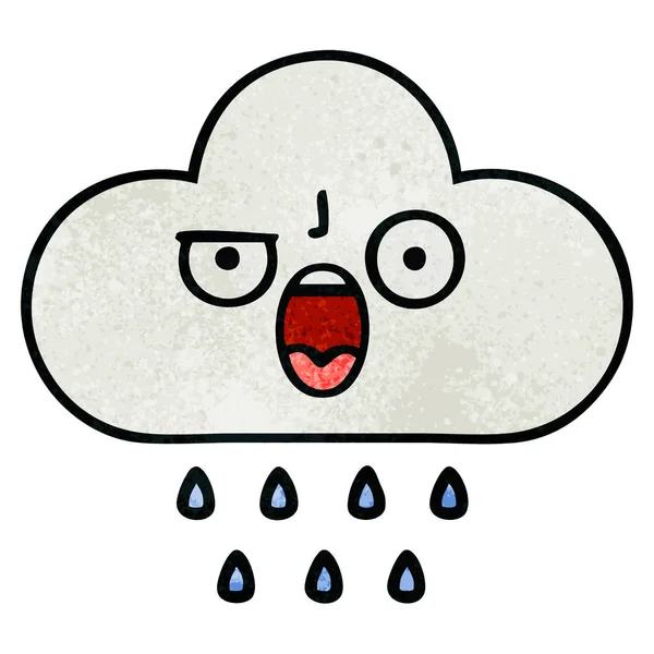 レトロなグランジ テクスチャ漫画雨の雲 — ストックベクタ