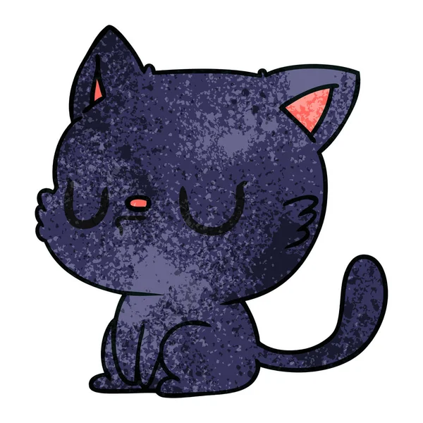 Textured cartoon of cute kawaii cat — Stock Vector