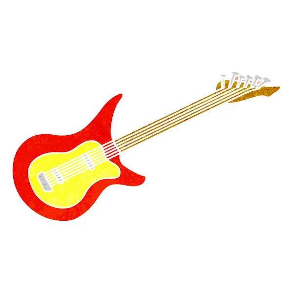 Retro-Cartoon-Doodle einer Gitarre — Stockvektor