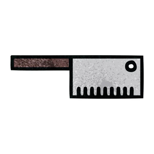 Retro grunge texture cartoon butcher knife — Stock Vector