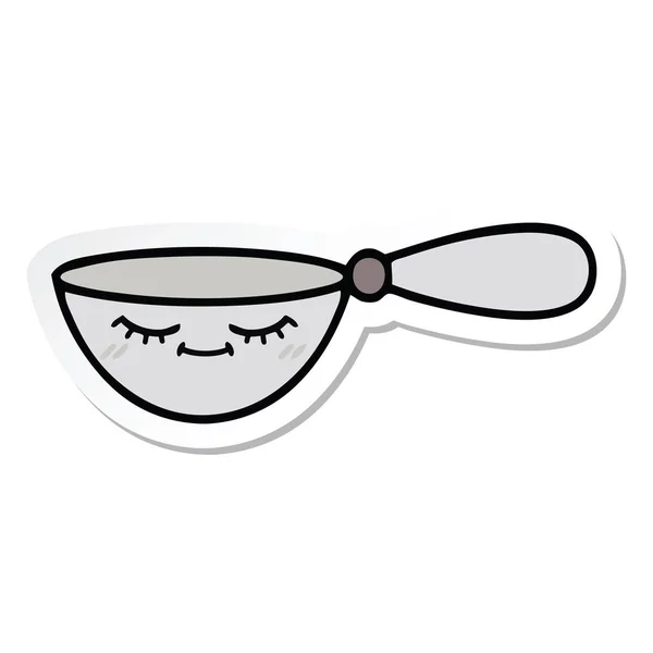 Sticker Cute Cartoon Measuring Spoon — Stock Vector