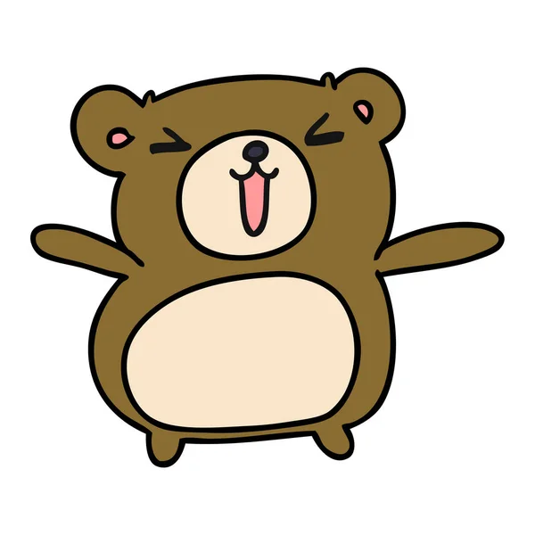 Kawaii cute teddy bear cartoon — Stockvector