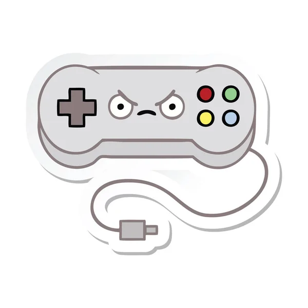 Sticker Cute Cartoon Game Controller — Stock Vector