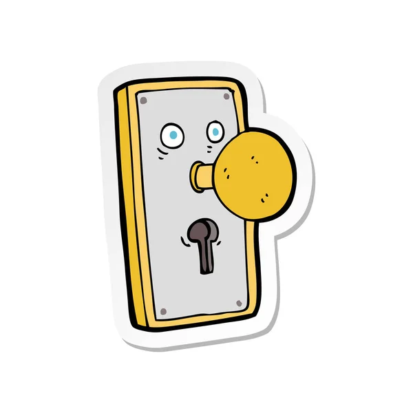 Sticker van een deurknop cartoon — Stockvector
