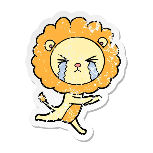 ライオンを泣いて漫画の不良のステッカー — ストックベクタ