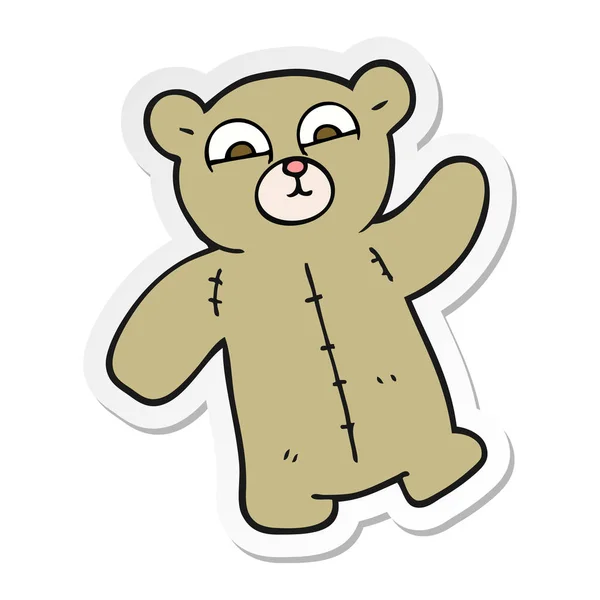 Sticker van de teddybeer van een cartoon — Stockvector