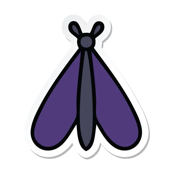 Штикер симпатичного мультика moth bug — стоковый вектор